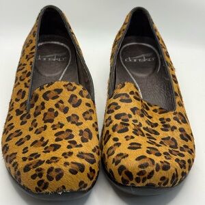Dansko Olivia Calf Hair Leopard Slip-On Flats ~ Size 36 Or US Size 6
